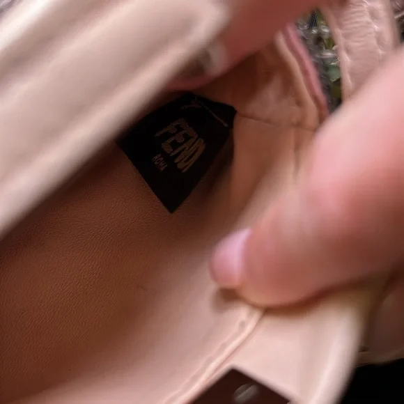 Fendi Beige Leather Micro Peekaboo Embellished Crossbody - Picture 10 of 14